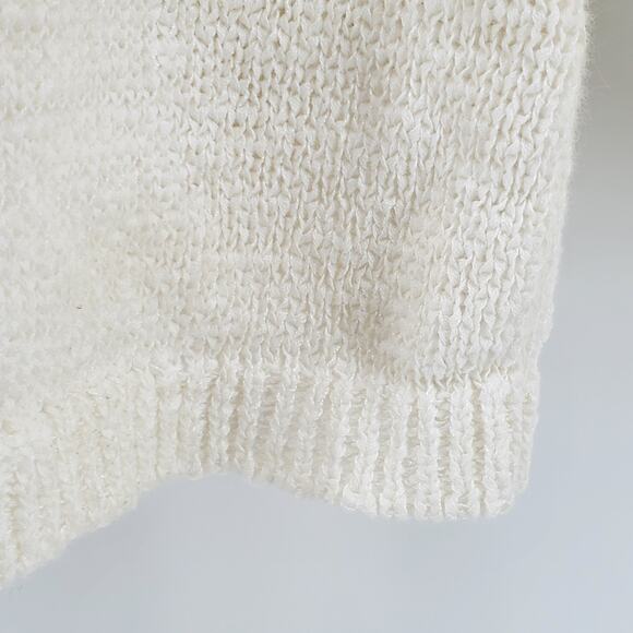 Rachel Zoe Womens Karla Open Cream Lace Knit Stretchy Cotton Blend Sweater| XL - Picture 12 of 12